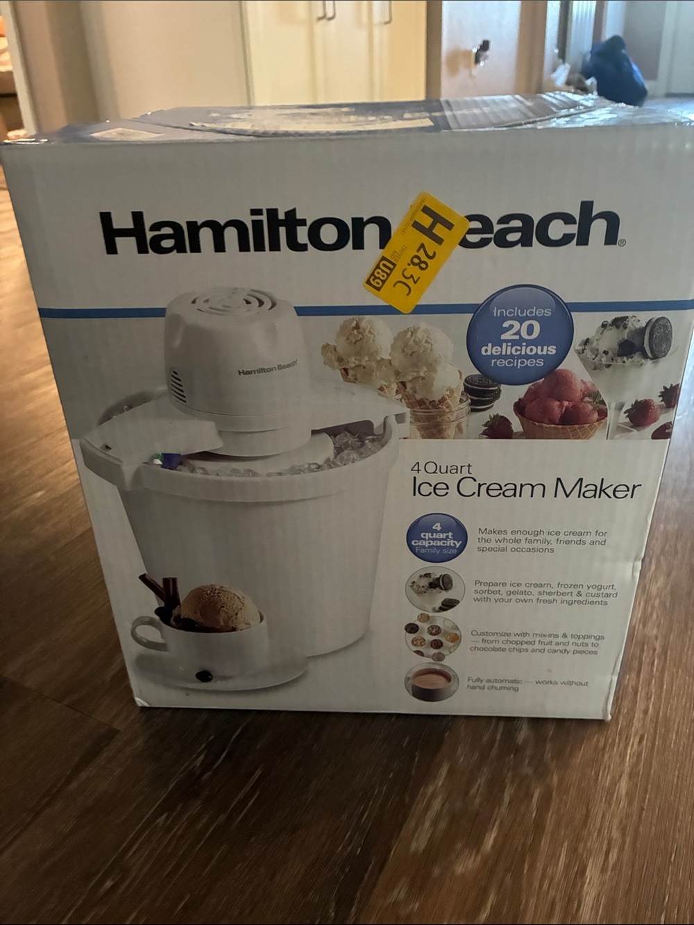 Hamilton Beach White 4-Quart Ice Cream Maker